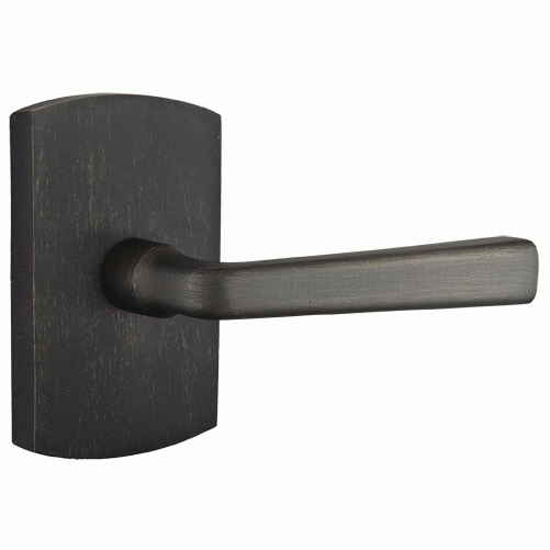 EMTEK Solid Brass Sandcast Cimarron Lever With Rounded Rectangular Rosette