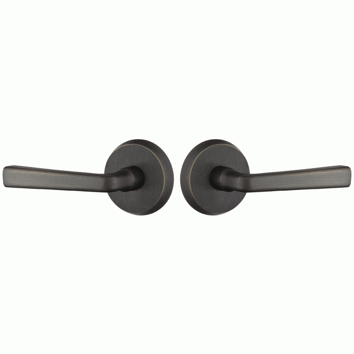 EMTEK Solid Brass Sandcast Cimarron Lever With Disk Rosette