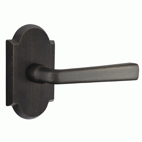 EMTEK Solid Brass Sandcast Cimarron Lever With Arched Rosette