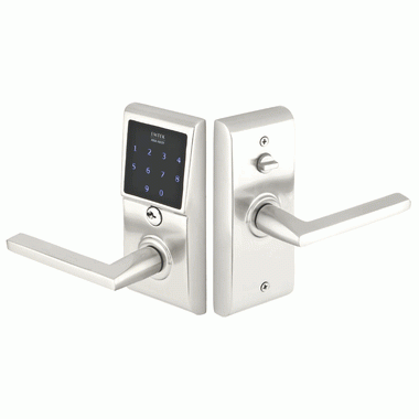 EMTEK Emtek E4020 Door Hardware EMTouch Brass Keypad Lever Set (Brushed Nickel Finish)