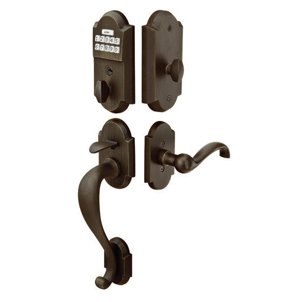 EMTEK Emtek Medium Bronze Rustic Modern Electronic Keypad Handleset