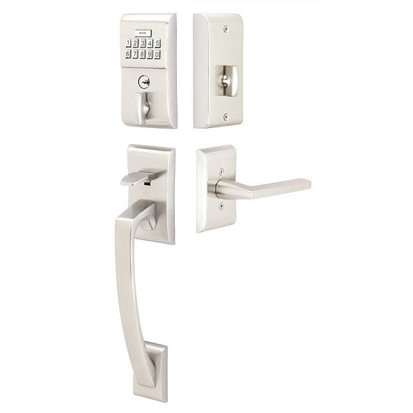 EMTEK Emtek E4817US15 Brushed Nickel Single Cylinder Solid Brass Electronic Keypad Handleset