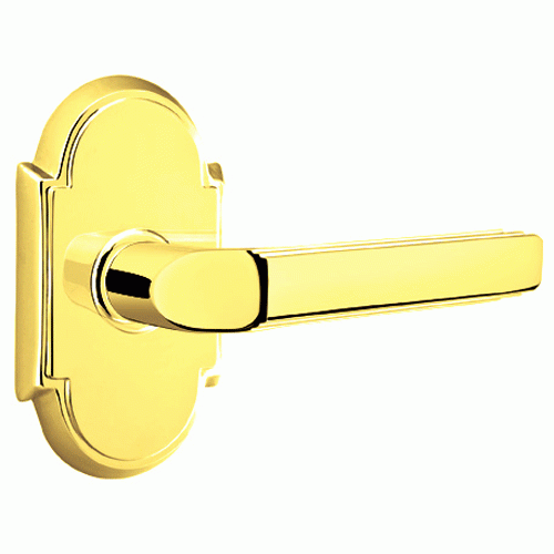 EMTEK Solid Brass Milano Lever With # 8 Rosette