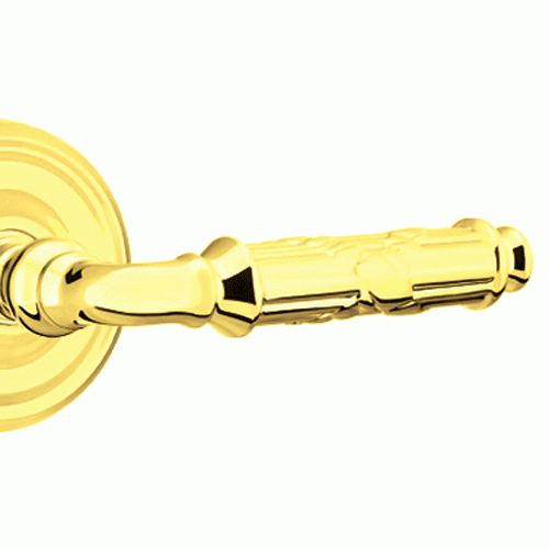 EMTEK Solid Brass Ribbon & Reed Lever With Regular Rosette