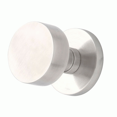 EMTEK Cast Stainless Steel Round Door Knob with Round Plate