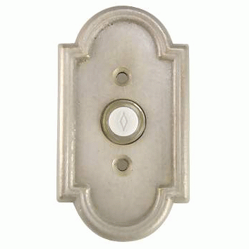 EMTEK 4 3/8 Inch Solid Brass Doorbell Button with Beveled Arched Rosette