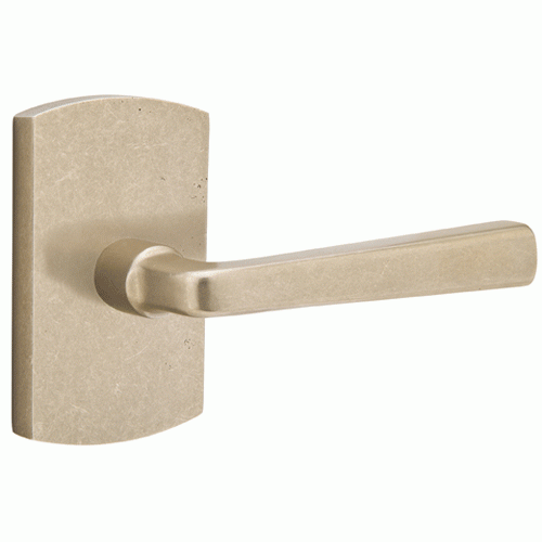 EMTEK Sandcast Cimarron Lever With Rounded Rectangular Rosette