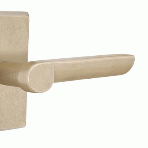 EMTEK Solid Brass Sandcast Aurora Lever With Rectangular Rosette