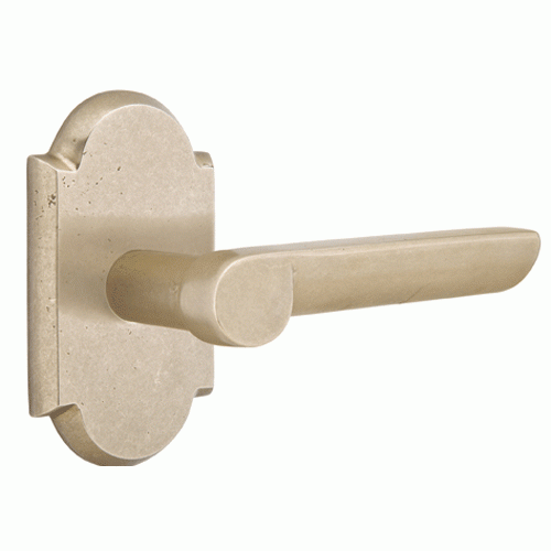 EMTEK Solid Brass Sandcast Aurora Lever With Arched Rosette