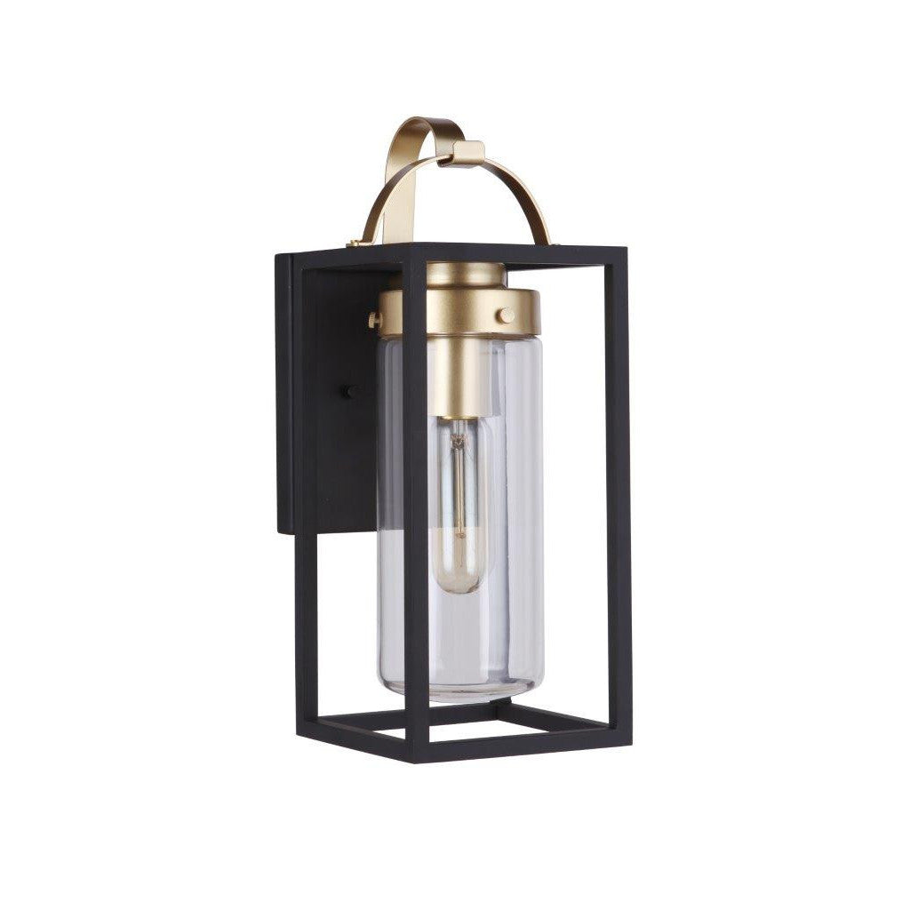 CRAFTMADE Neo 1 Light Small Outdoor Wall Lantern in Midnight/Satin Brass