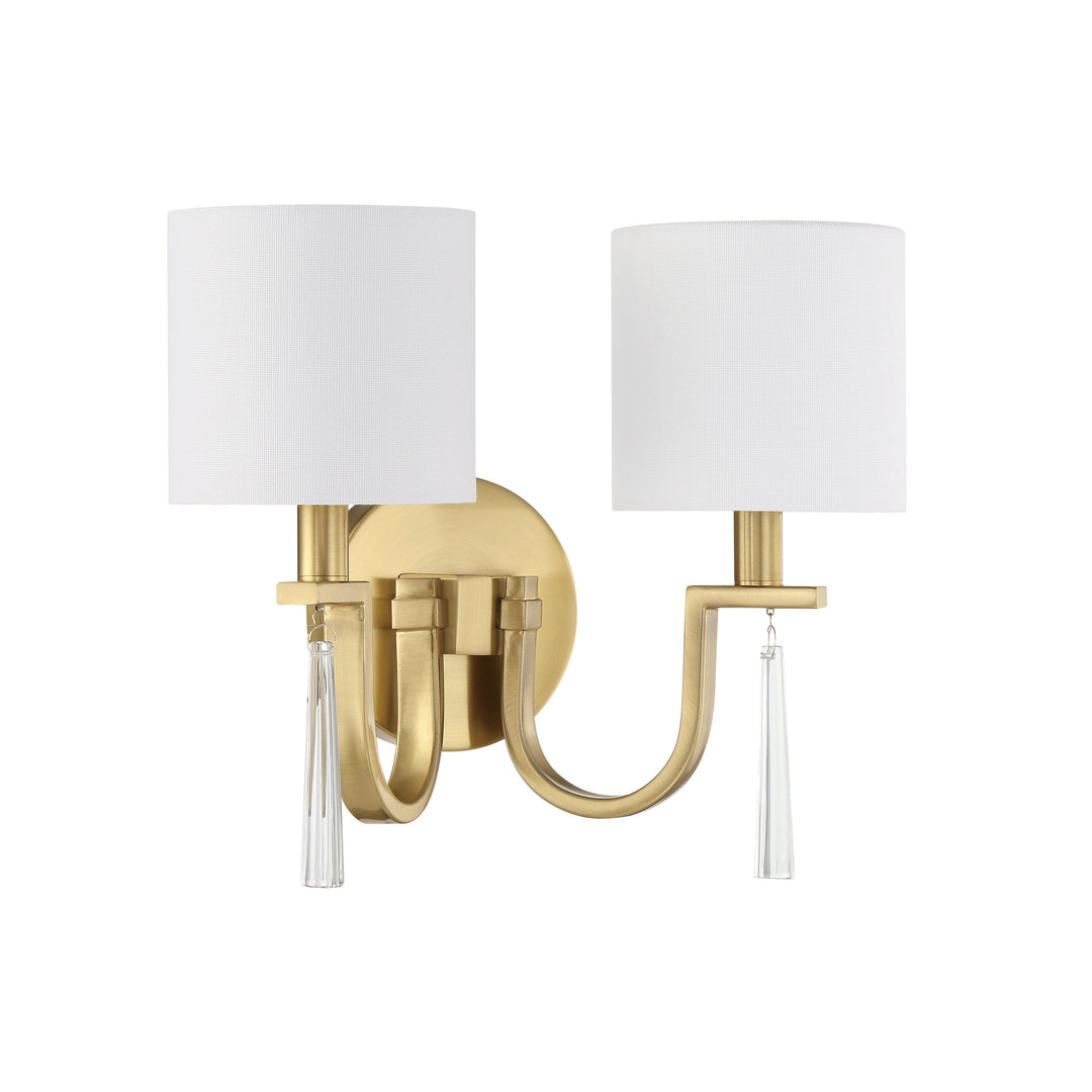 CRAFTMADE Fortuna 2 Light Wall Sconce in Satin Brass