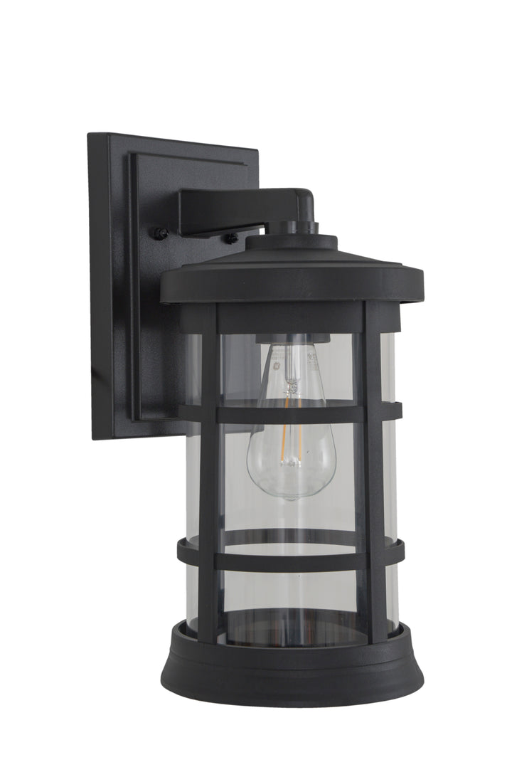 CRAFTMADE Resilience Large Outdoor Lantern in Textured Black, Clear Lens