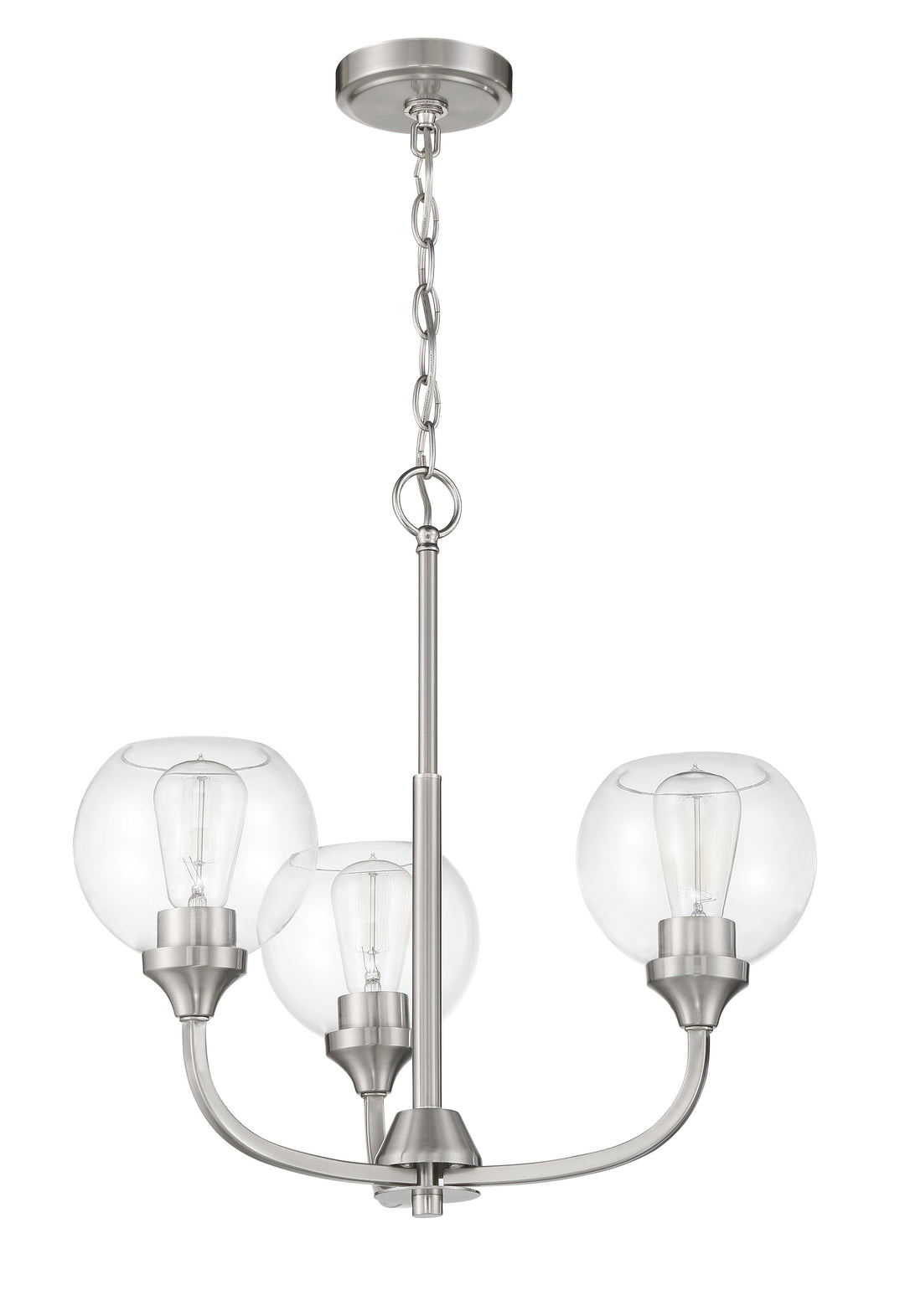 Glenda 3 Light Chandelier in Brushed Polished Nickel CRAFTMADE