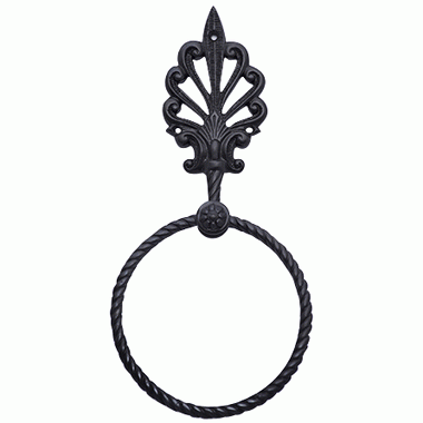Art Deco Fleur De Lis Towel Ring (Oil Rubbed Bronze Finish) Copper Mountain Hardware