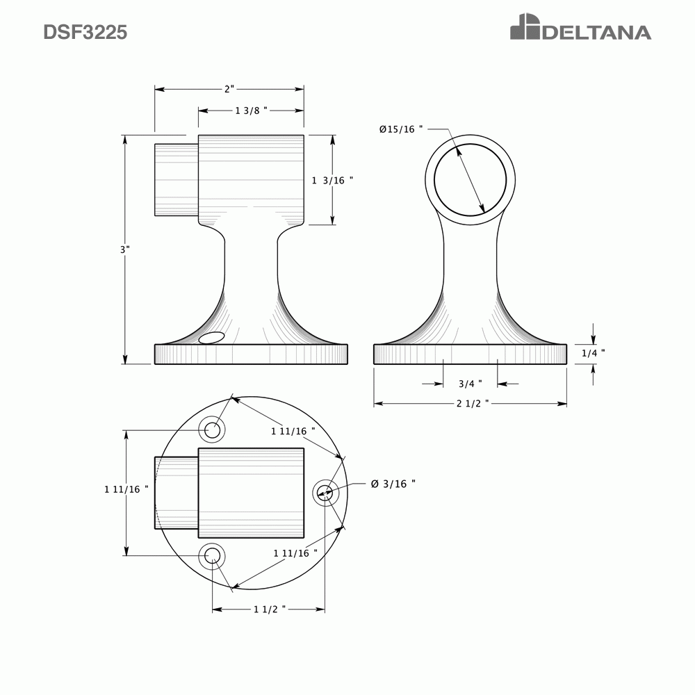 DELTANA Floor Mounted Bumper Door Stop (Oil Rubbed Bronze Finish)