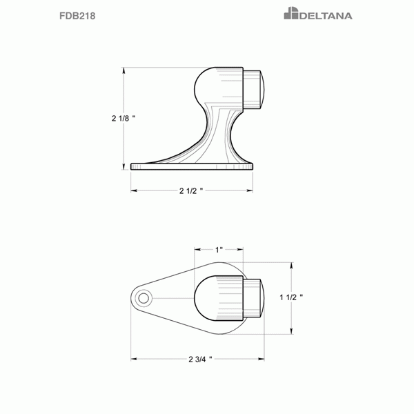 DELTANA Floor Mounted Bumper Door Stop (Polished Chrome Finish)