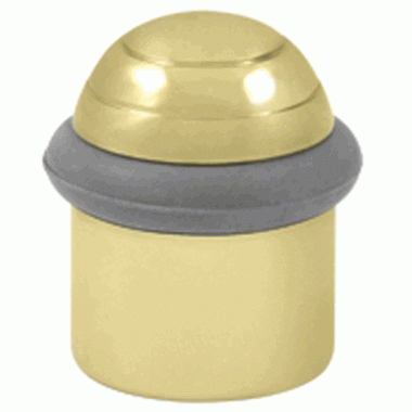 DELTANA Floor Mounted Bumper Door Stop With Dome Cap (Polished Brass Finish)