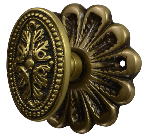 ##Antique Hardware## Maltesia Flower Rosette Door Set with Avalon Oval Door Knobs (Several Finishes Available)