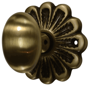 Maltesia Flower Rosette Door Set with Egg Door Knobs (Several Finishes Available) COPPER MOUNTAIN HARDWARE