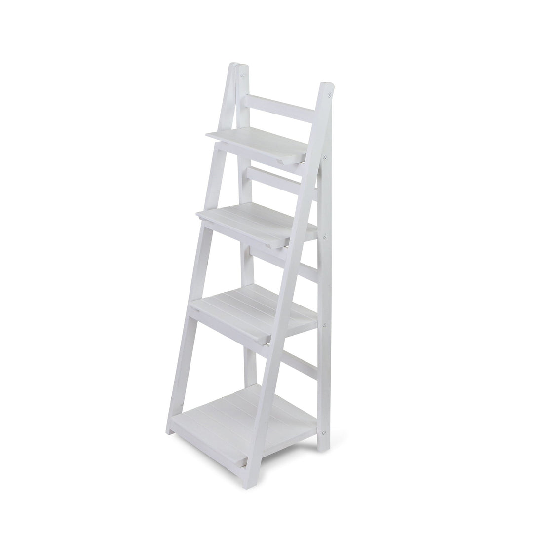 CHEUNGS Foxley 4 Tier Folding Wood Shelf - White