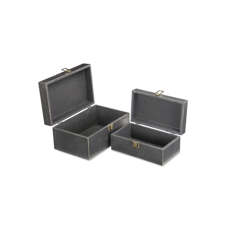 CHEUNGS Amadeo Set of 2 Wooden Latched Boxes - Black