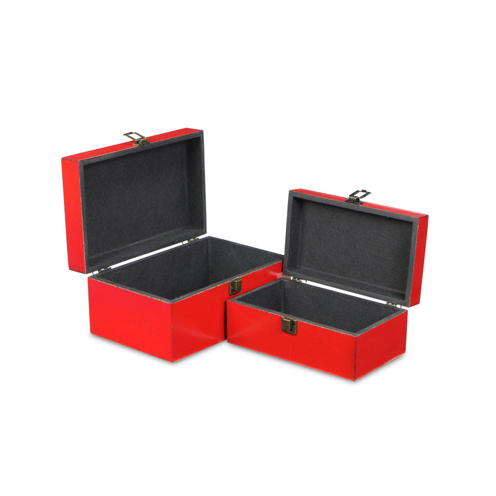 CHEUNGS Amadeo Set of 2 Wooden Latched Boxes - Red