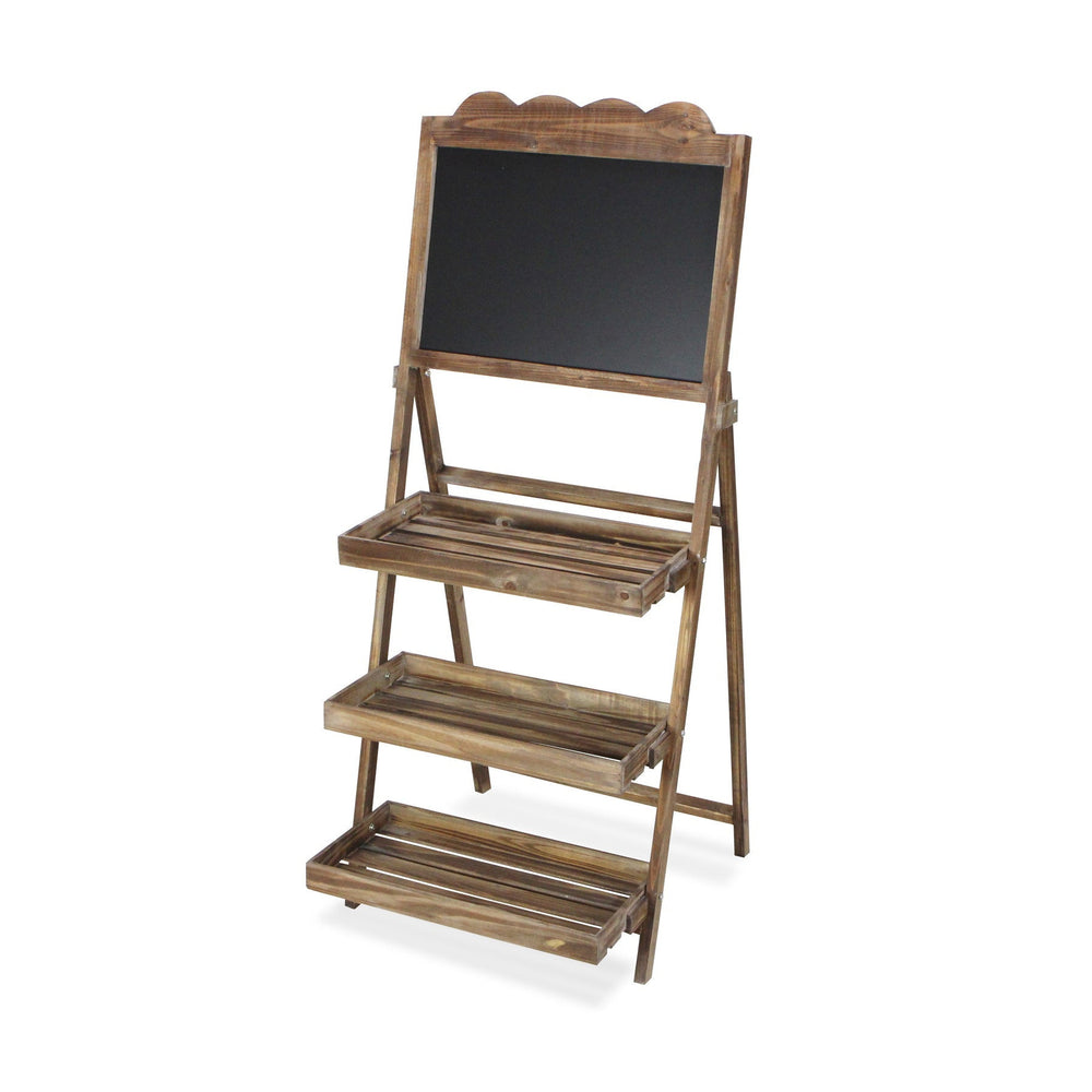 CHEUNGS Genna 3 Tier Wood & Chalkboard Folding Shelf