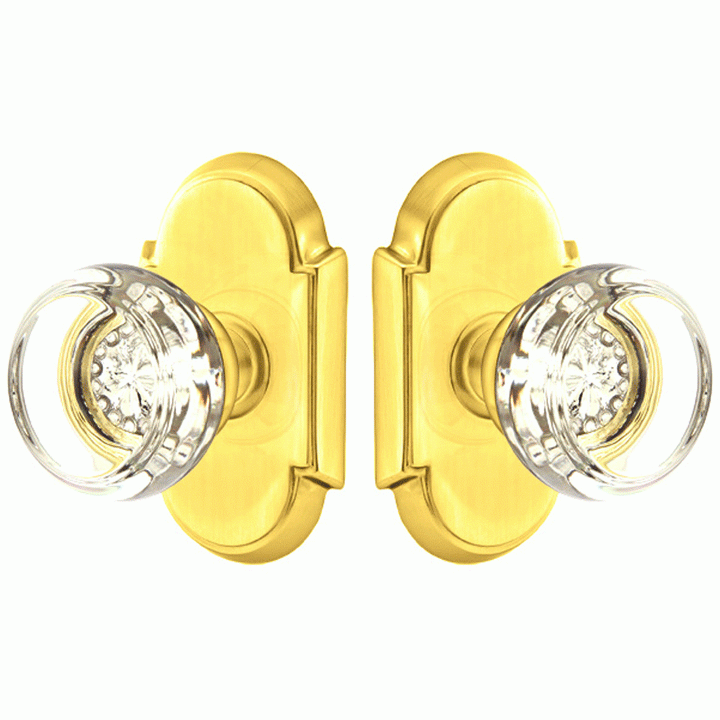 EMTEK Crystal Georgetown Door Knob Set With # 8 Rosette