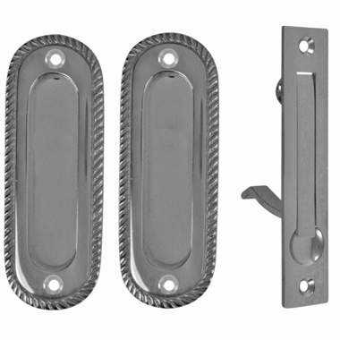 COPPER MOUNTAIN HARDWARE Georgian Oval Single Pocket Passage Style Door Set (Polished Chrome Finish)