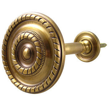 Georgian Rope Style Curtain Tieback (Antique Brass Finish) COPPER MOUNTAIN HARDWARE