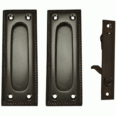 COPPER MOUNTAIN HARDWARE Georgian Square Single Pocket Passage Style Door Set (Oil Rubbed Bronze Finish)