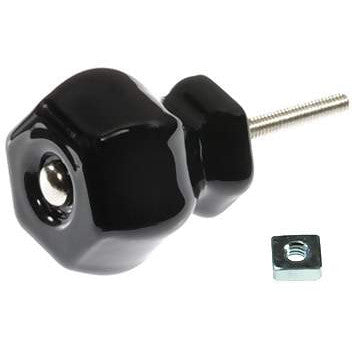 COPPER MOUNTAIN HARDWARE 1 1/2 Inch Jet Black Glass Knobs