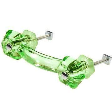 COPPER MOUNTAIN HARDWARE 4 1/4 Inch Overall (3 Inch c-c) Depression Green Glass Pull Handles