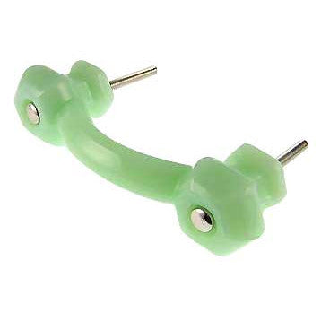 COPPER MOUNTAIN HARDWARE 4 1/4 Inch Overall (3 Inch c-c) Jade or Jadeite (Milk Green) Glass Pulls