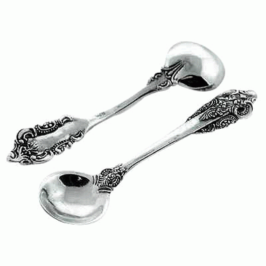 Copper Mountain Hardware Grapes and Gables Sterling Silver Salt Spoon