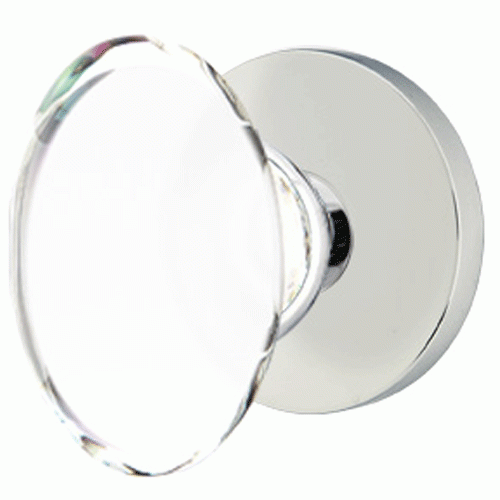 EMTEK Crystal Hampton Door Knob Set With Disk Rosette (Several Finishes)