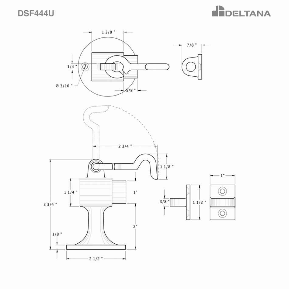 DELTANA Heavy Duty Cement Floor Mounted Bumper Door Stop (Antique Nickel Finish)