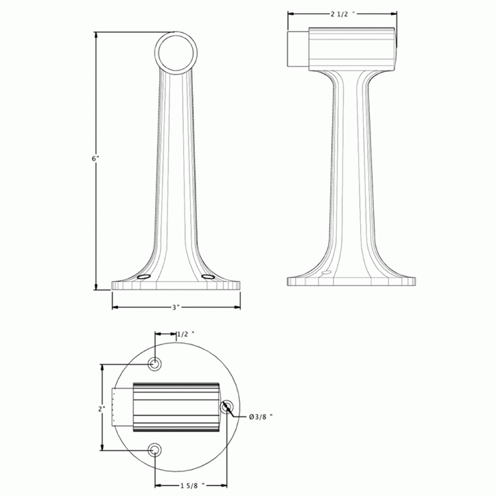 DELTANA High Profile Floor Mounted Bumper Door Stop (Brushed Nickel Finish)