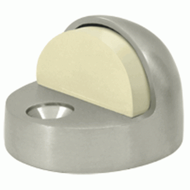 DELTANA High Profile Floor Mounted Bumper Door Stop (Brushed Nickel Finish)