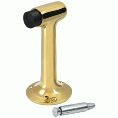 DELTANA High Profile Floor Mounted Bumper Door Stop (Polished Brass Finish)