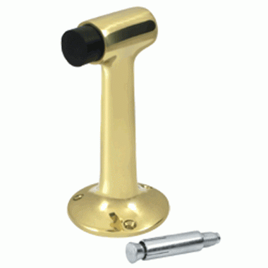 DELTANA High Profile Floor Mounted Bumper Door Stop (Polished Brass Finish)