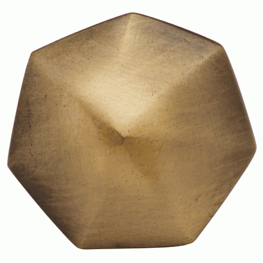 COPPER MOUNTAIN HARDWARE 1 3/8 Inch Solid Brass Heptagonal Cabinet Knob (Antique Brass Finish)