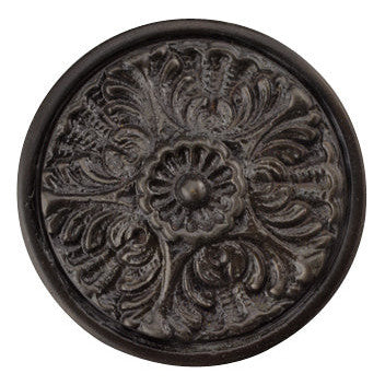 COPPER MOUNTAIN HARDWARE 2 Inch Solid Brass Victorian Floral Knob (Oil Rubbed Bronze Finish)