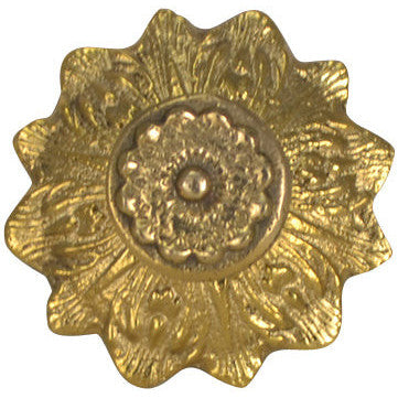 COPPER MOUNTAIN HARDWARE 2 2/5 Inch Solid Brass Victorian Sunflower Knob (Polished Brass Finish)