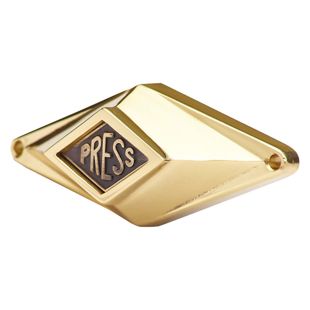 COPPER MOUNTAIN HARDWARE 3 1/4 Inch Solid Brass Art Deco Diamond Doorbell (Polished Brass Finish)