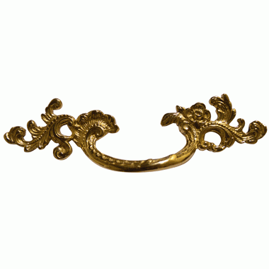 COPPER MOUNTAIN HARDWARE 6 1/2 Inch (3.125" c-c) Filigree Rococo Pull (Polished Brass Finish)