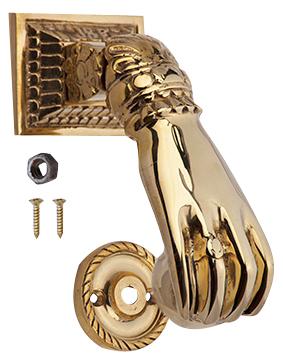 COPPER MOUNTAIN HARDWARE 4 1/2 Inch Solid Brass Ball-in-Hand Door Knocker in Several Finishes