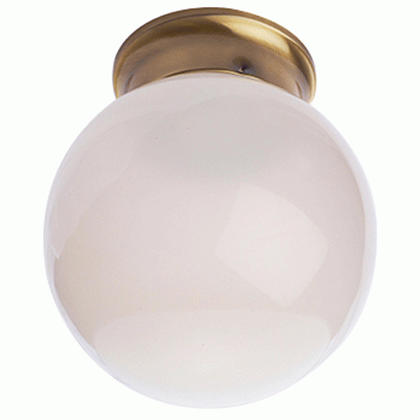 Copper Mountain Hardware Sphere Glass Overhead Light Fixture (Antique Brass Finish)