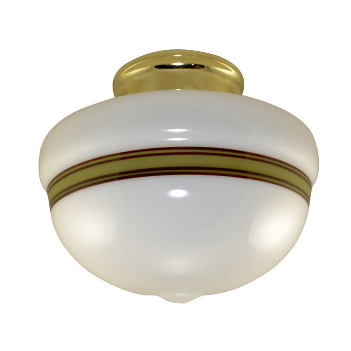 Striped Glass Overhead Light Fixture (Polished Brass Finish) Copper Mountain Hardware