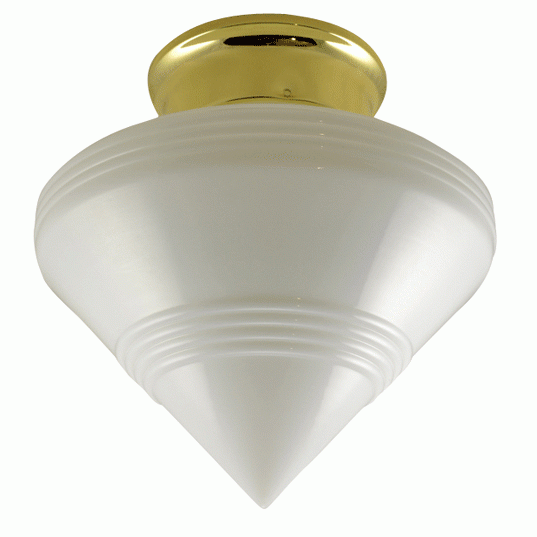 Copper Mountain Hardware Art Deco Glass Shade Overhead Light Fixture (Polished Brass Finish)